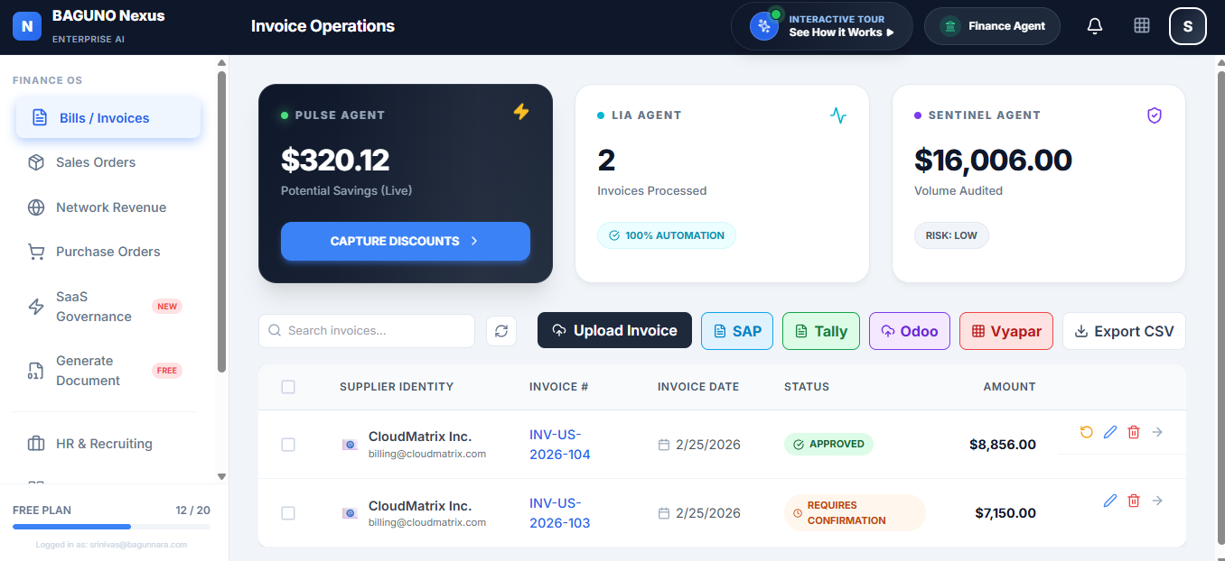 BAGUNO - Main product screenshot demonstrating key features and user interface