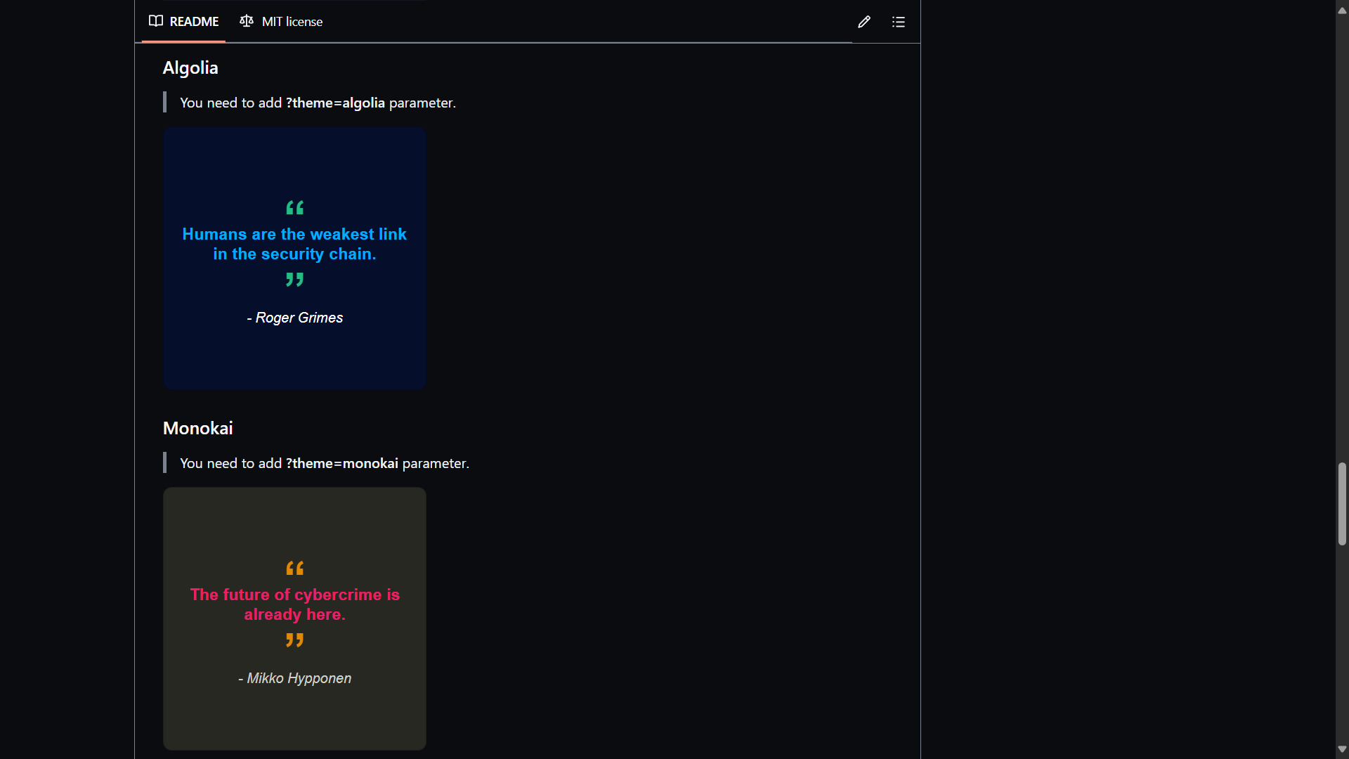 Github ReadMe Cyber ​​Quotes media 2