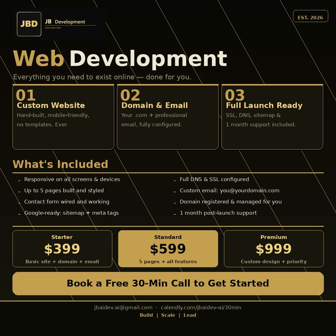 JBDevelopment AI Chatbot Embed Launch gallery image