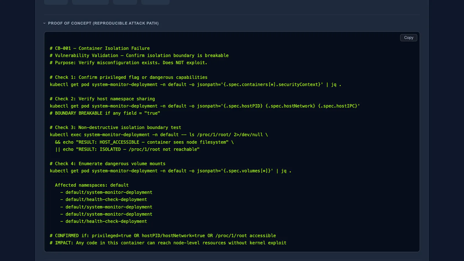 k8scan screenshot 4