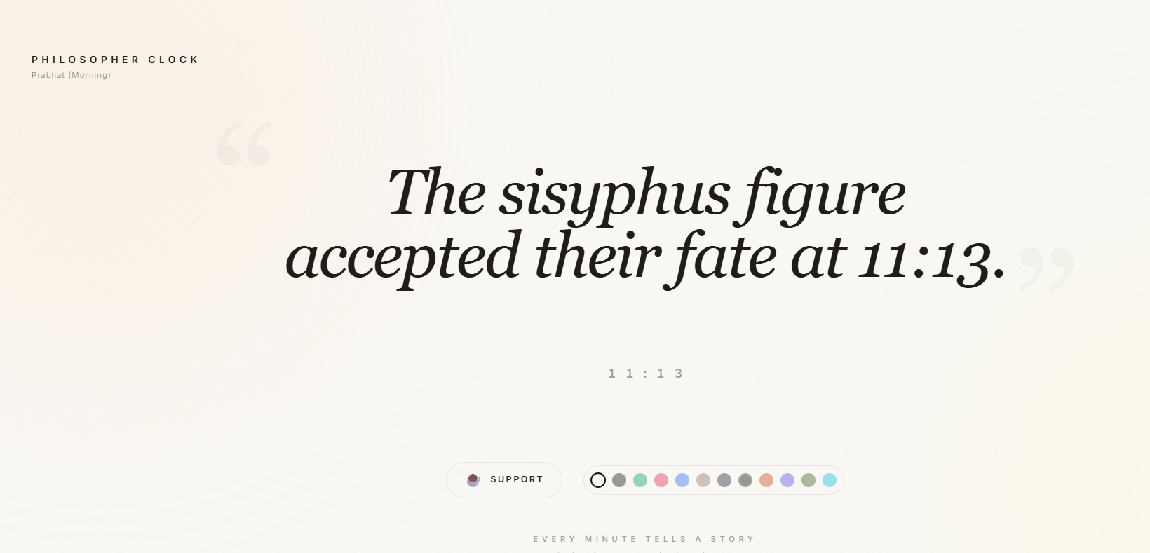 Philosopher Clock - Main product screenshot demonstrating key features and user interface