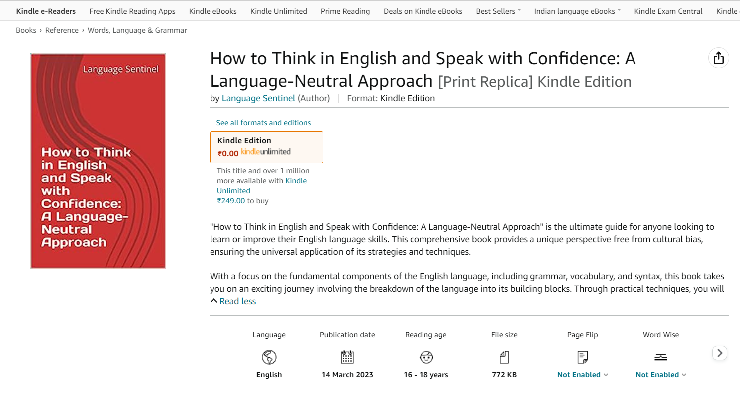 Mídia 1 de Pense em inglês, fale confiante (Kindle) - Aprenda inglês com confiança e fluência: abordagem neutra