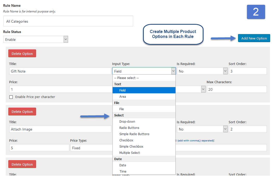 WooCommerce Product Addons Plugin gallery image