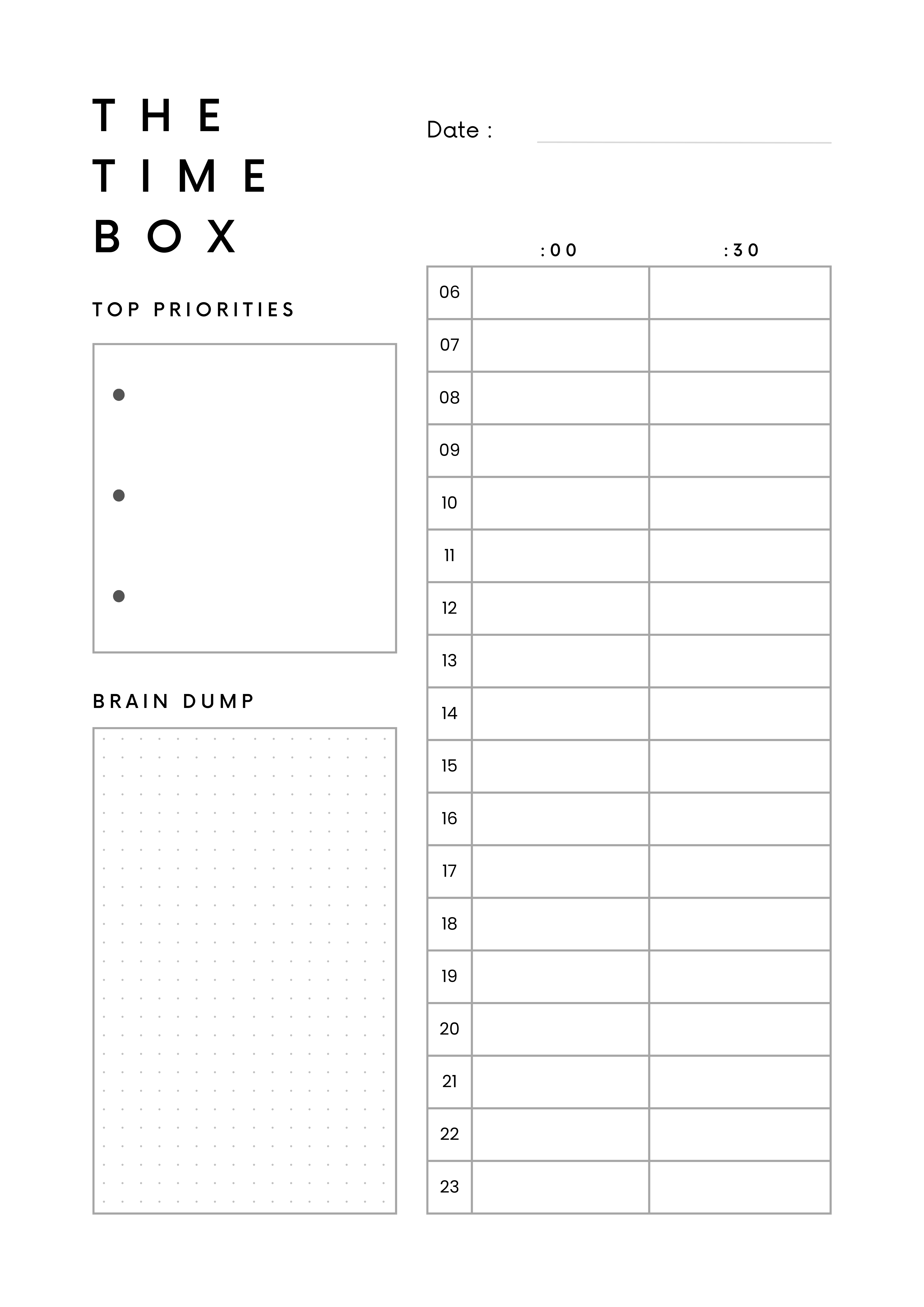 The Time Box - Pianificatore quotidiano - È noto che la boxe temporale aiuta immensamente con la produttività media 2