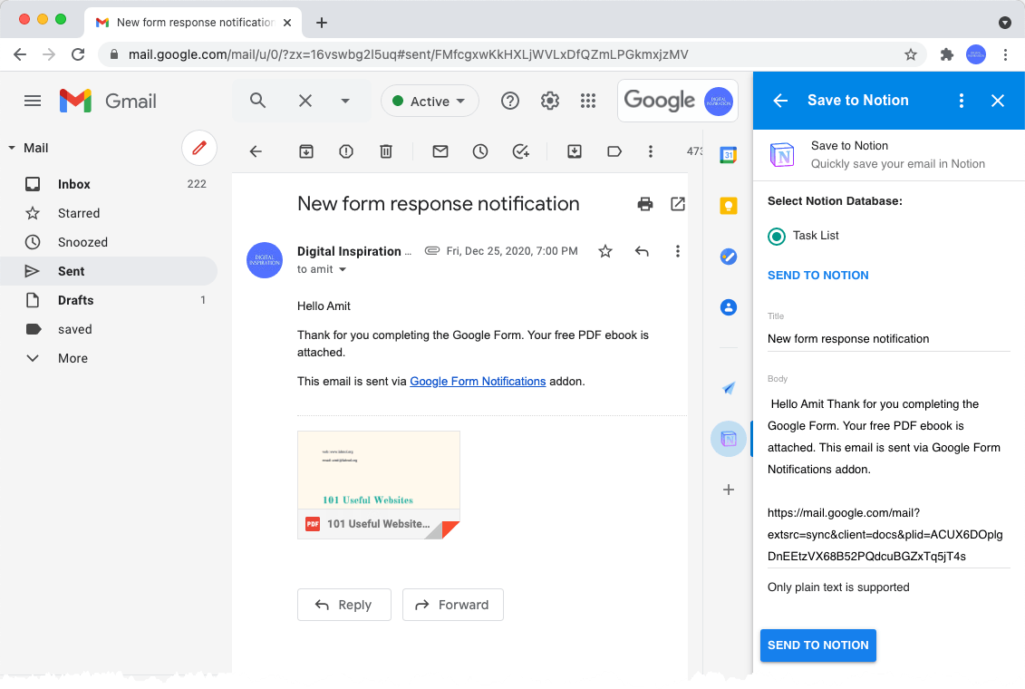 Send Gmail to Notion media 3