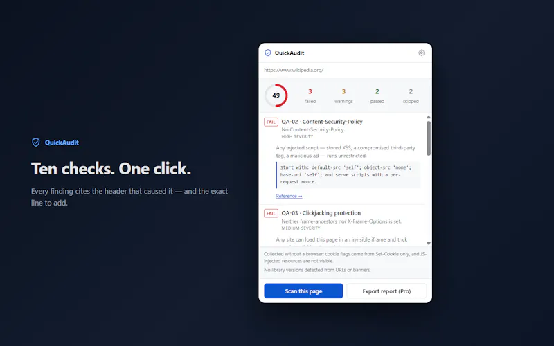 QuickAudit screenshot 2