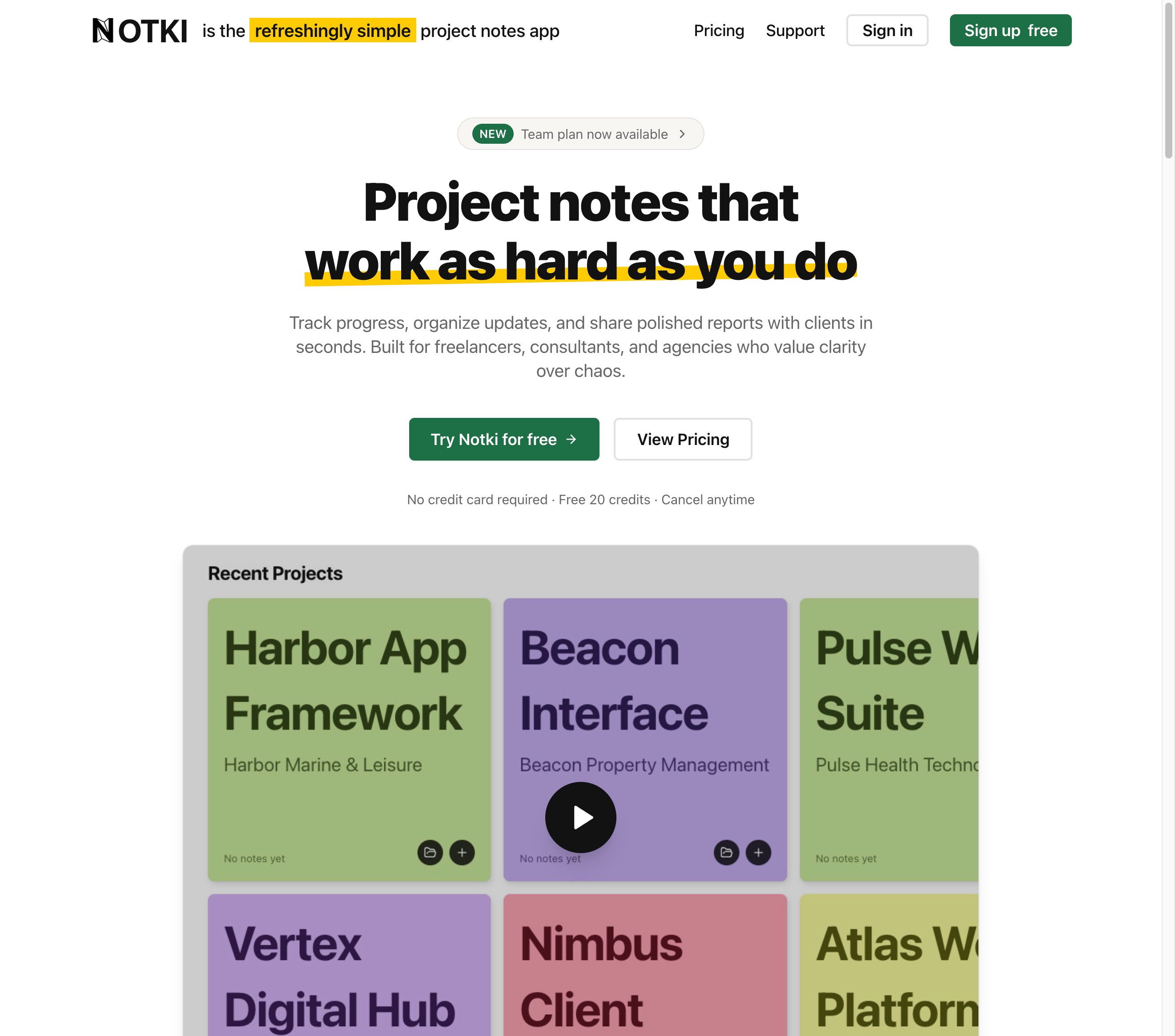 NOTKI, project notes app. - Product Hunt launch logo and brand identity