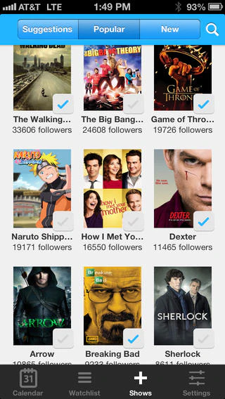 Follow Shows for iPhone