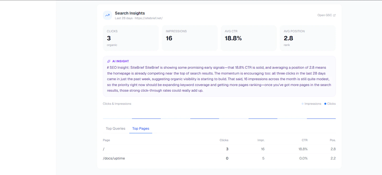SiteBrief screenshot 2
