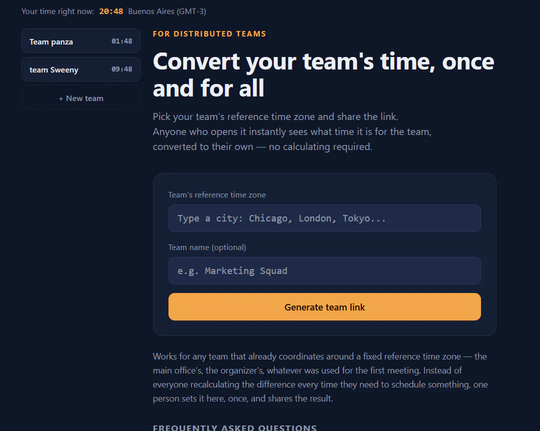 Set your team timezone gallery image