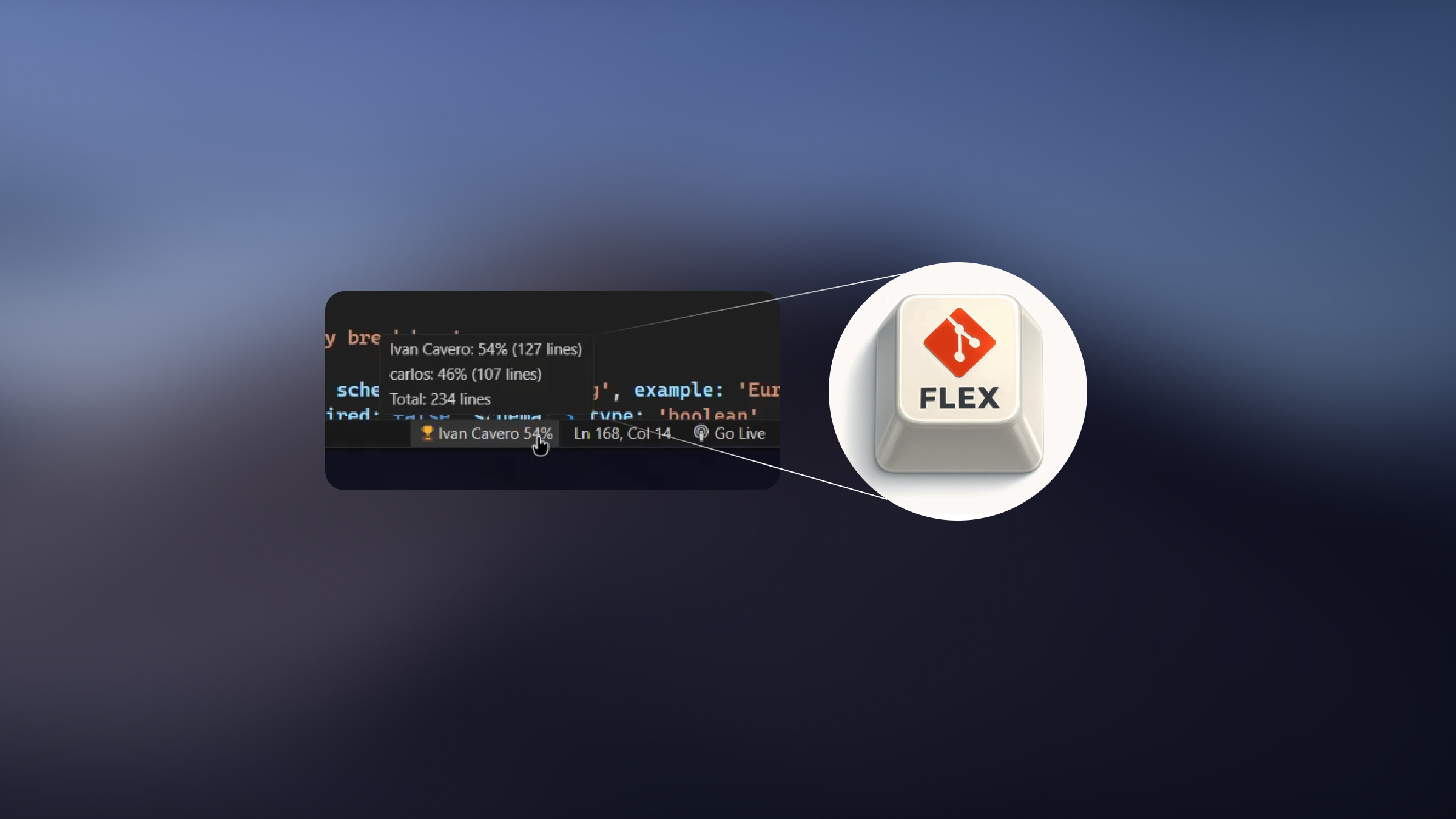 Git Flex - See the top contributor + % lines per author media 2