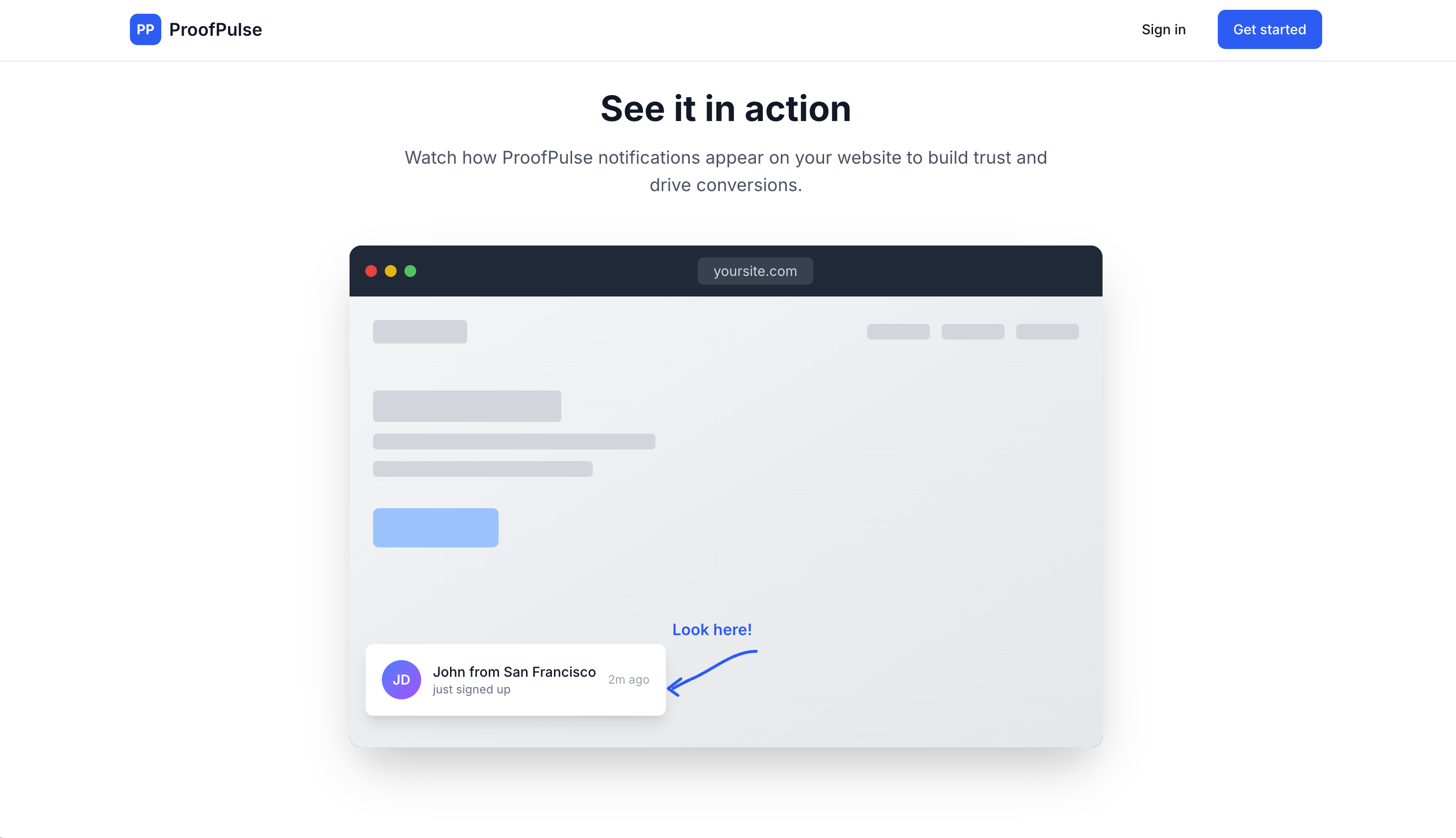 ProofPulse - Screenshot 2 showing product features and functionality