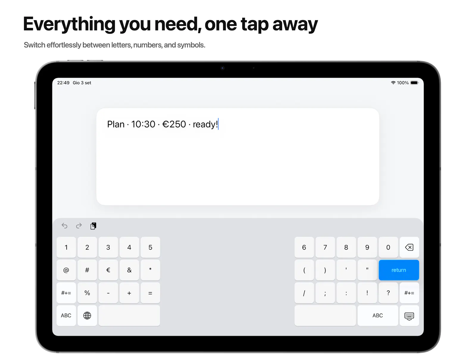 Split Keyboard for iPad screenshot 2
