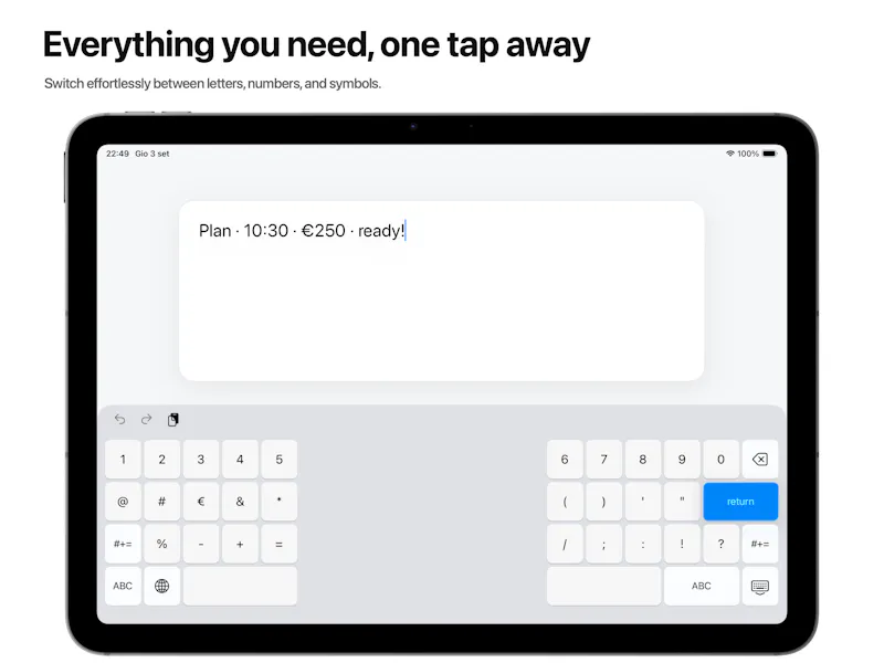 Split Keyboard for iPad screenshot 2