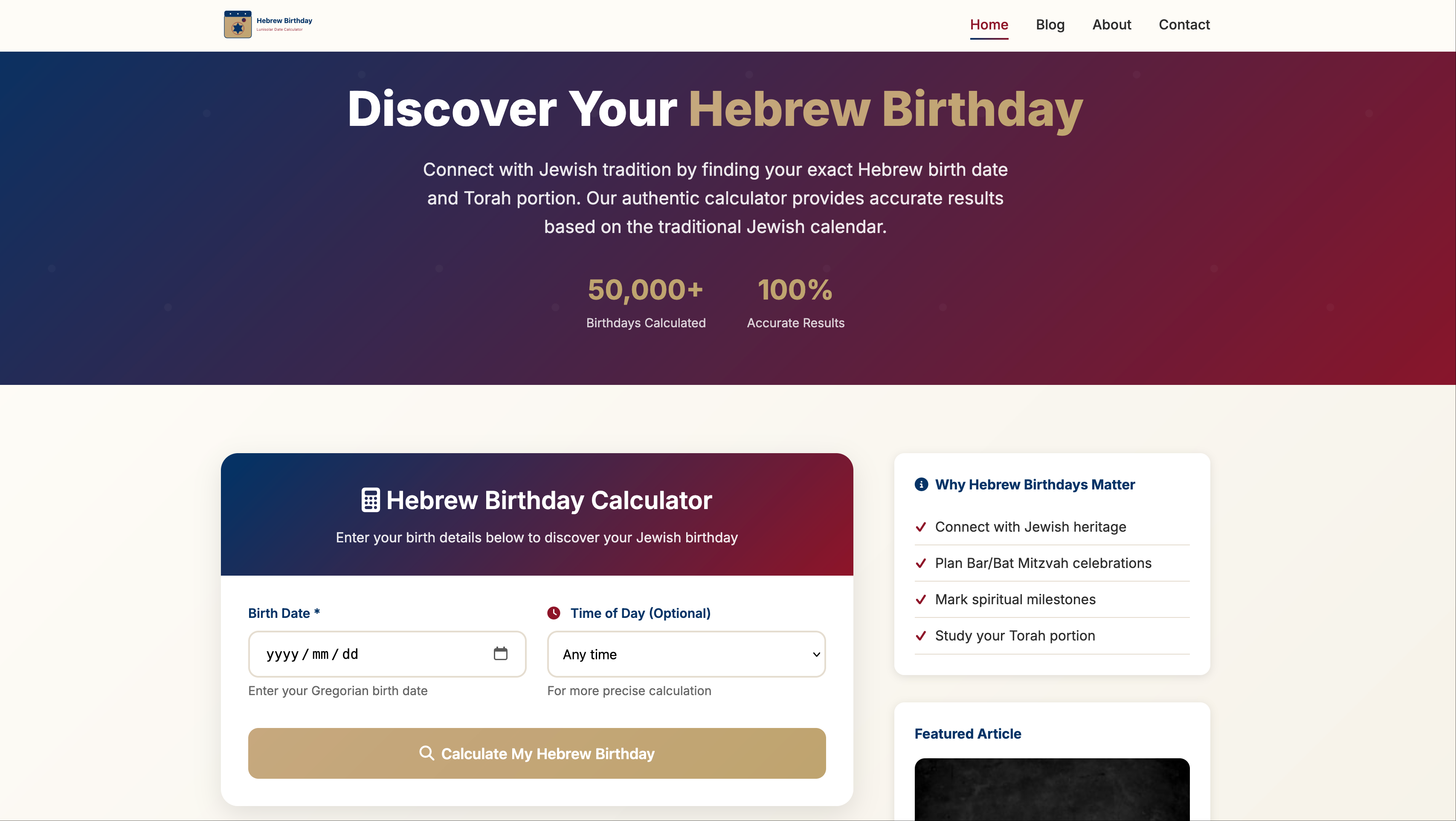 Hebrew Birthday Calculator - Convert your birthday into the Hebrew calendar instantly media 1