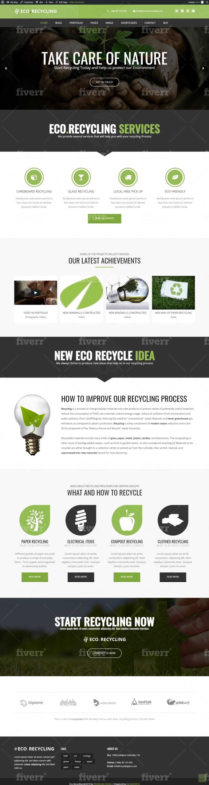 wordpress website gallery image