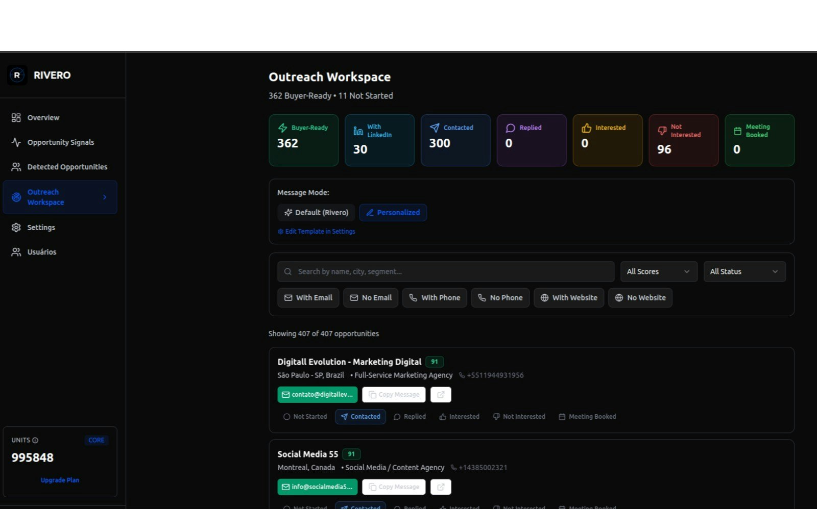 RIVERO Precision Commercial Intelligence - Screenshot 4 showing product features and functionality
