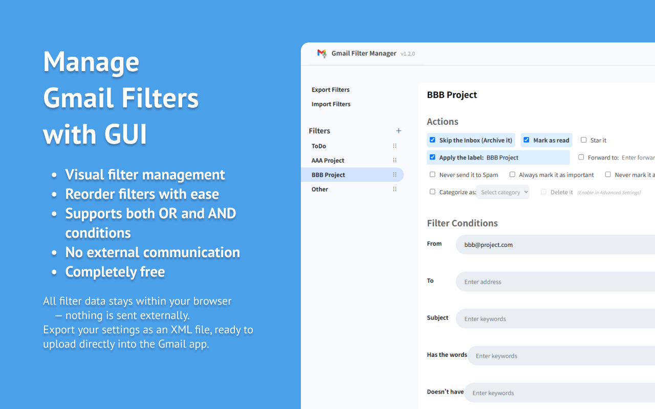 Gmail Filter Manager gallery image