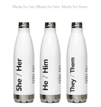 Pronoun Water Bottles gallery image