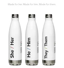 Pronoun Water Bottles gallery image