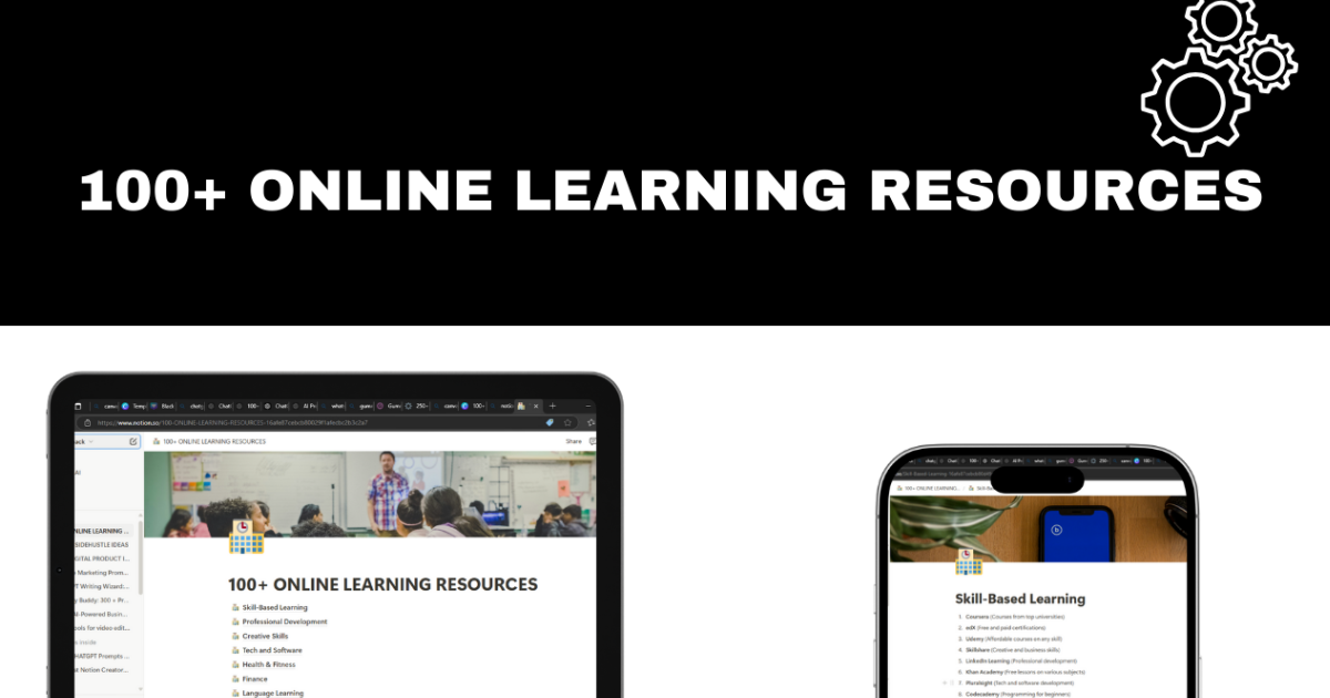 100+ online learning resource - Product with pack of opportunity to learn online media 1