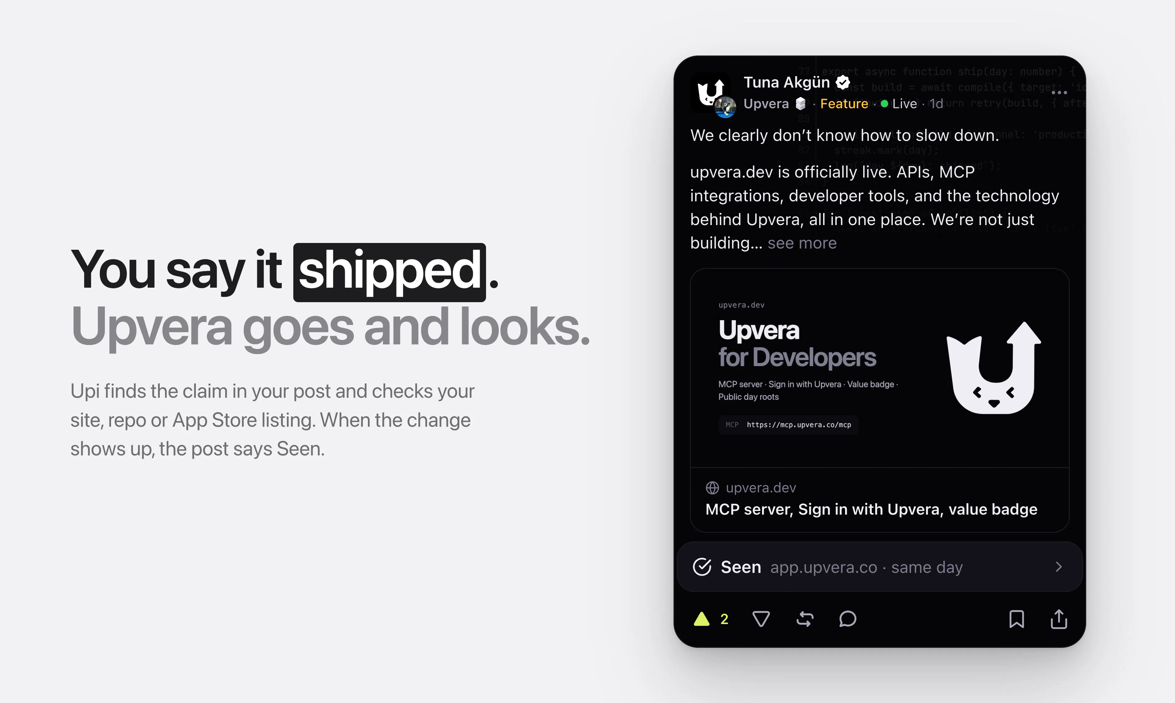 Upvera gallery image