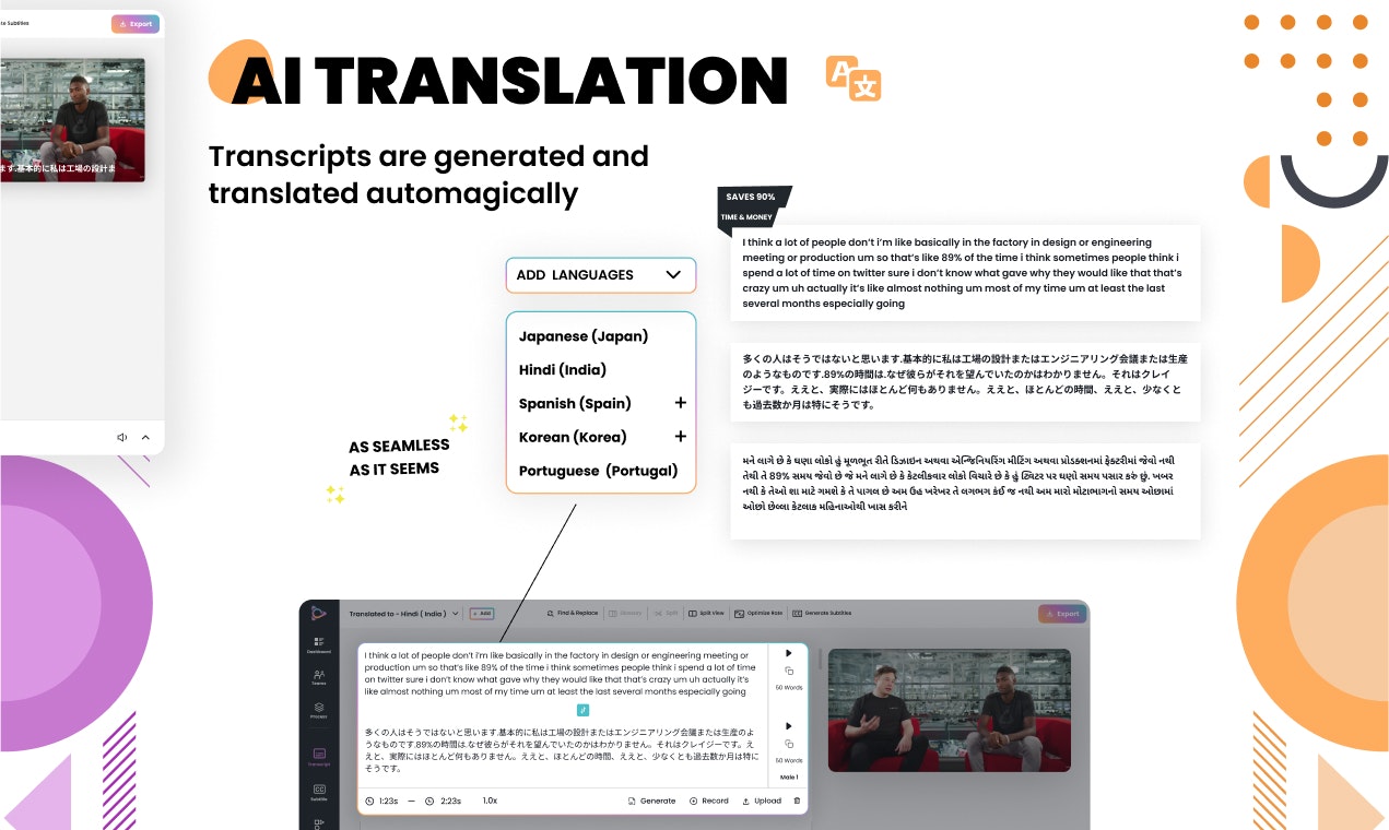 TranslateVideo - Переведите свои видео на 75 языков только с 1 щелчком медиа 4