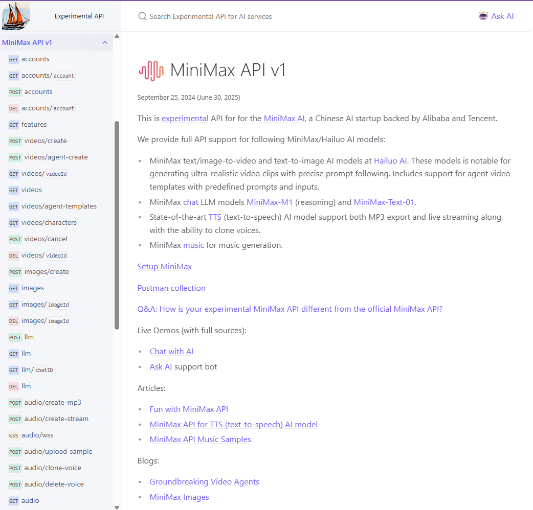 Third-party API for MiniMax | Hailuo AI logo