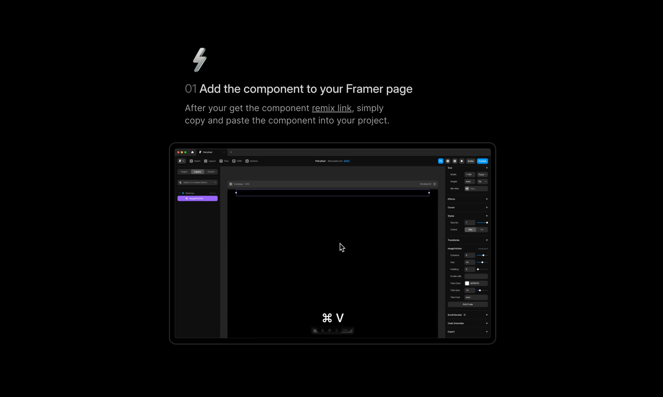 Mídia 2 de Camadas para Framer - Publique em camadas.