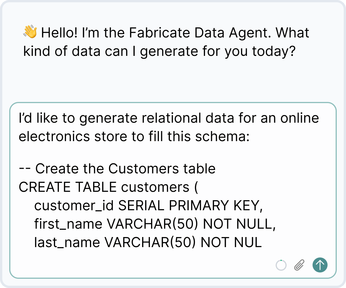 Tonic Fabricate Data Agent - Screenshot 4 preview