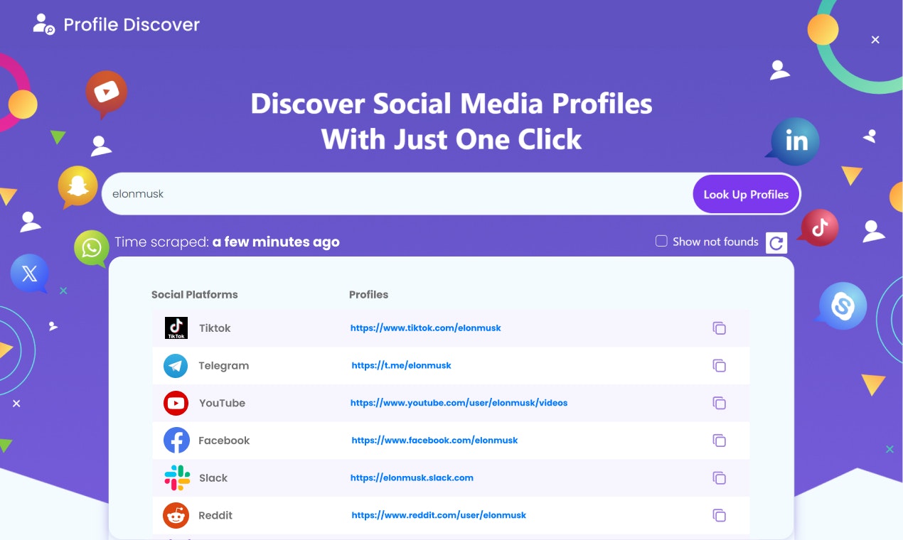 ProfileDiscover.com - Найдите чей -либо профили в социальных сетях за считанные секунды медиа 3