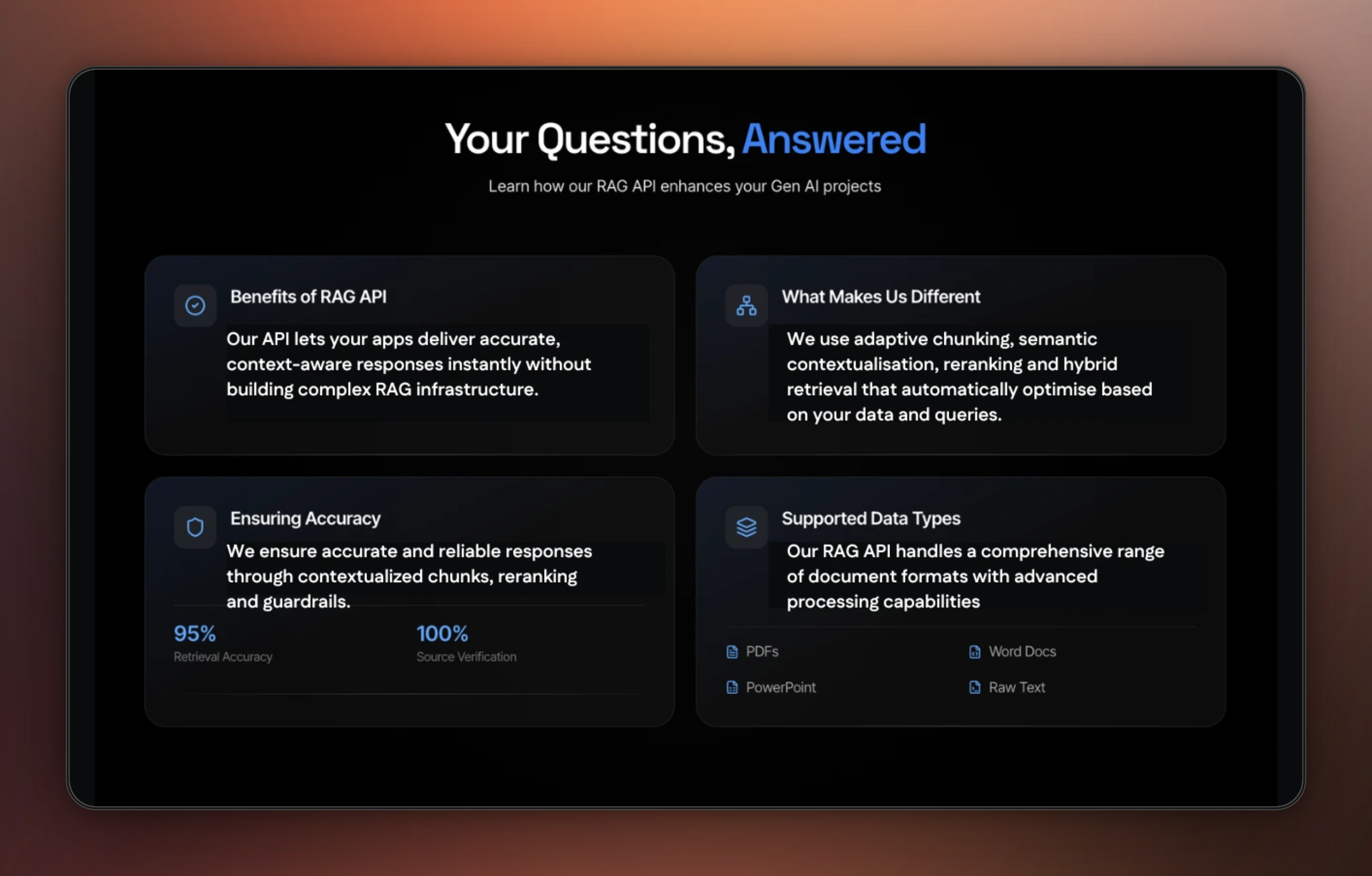 IQ SUITE - Güçlü Rag API'leri, gen ai'yi zahmetsizce inşa etmek ve ölçeklendirmek için medya 3