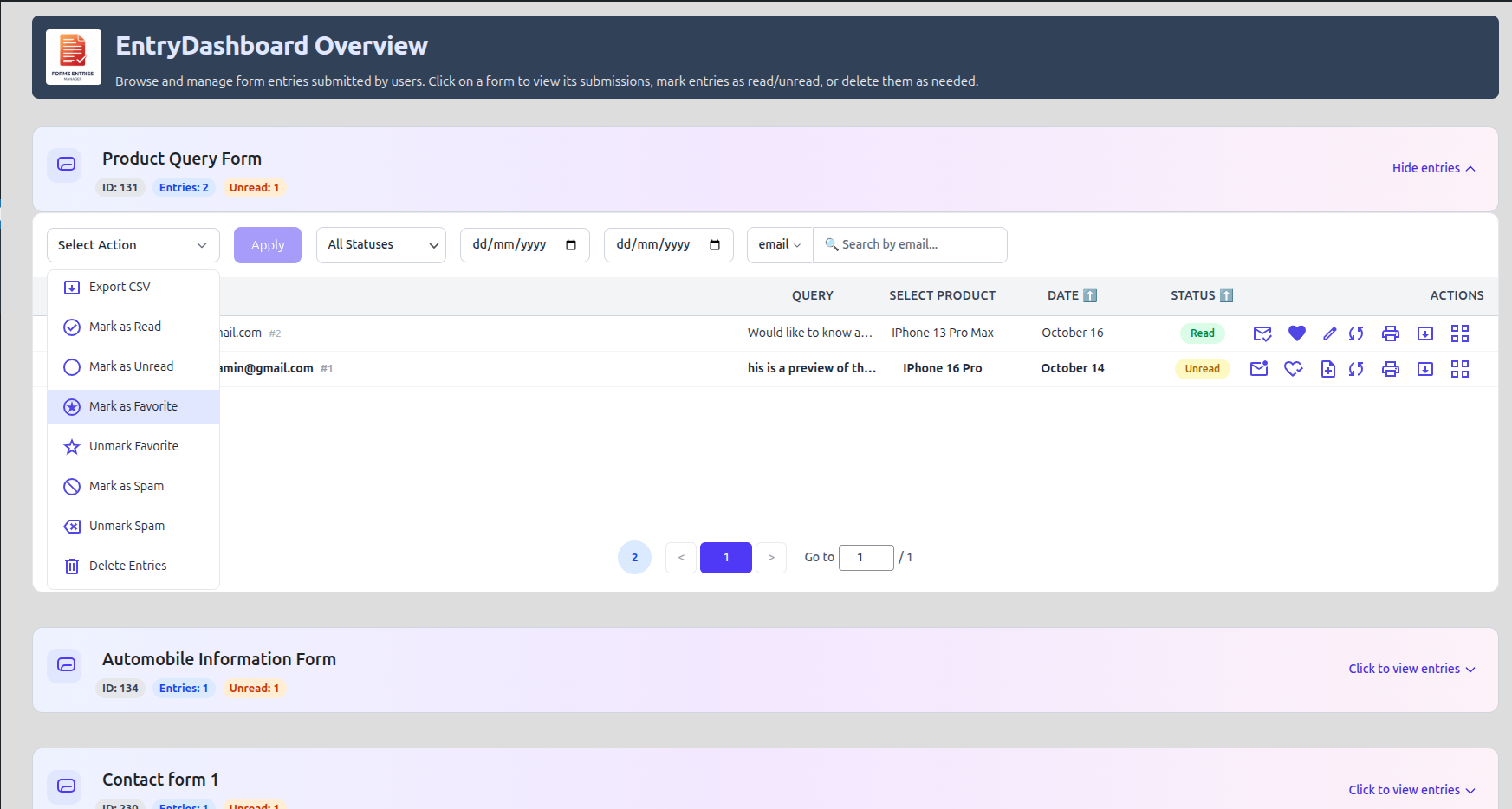 EntryDashboard gallery image