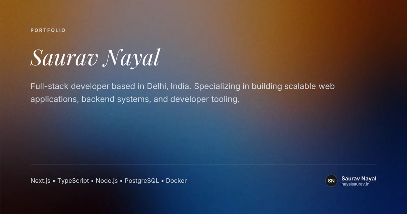Saurav Nayal Portfolio screenshot 1