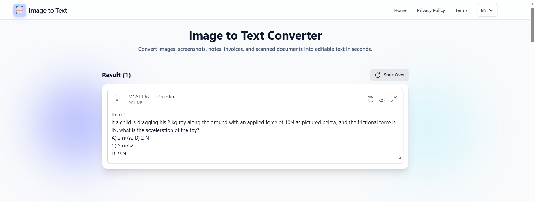 Image to Text gallery image