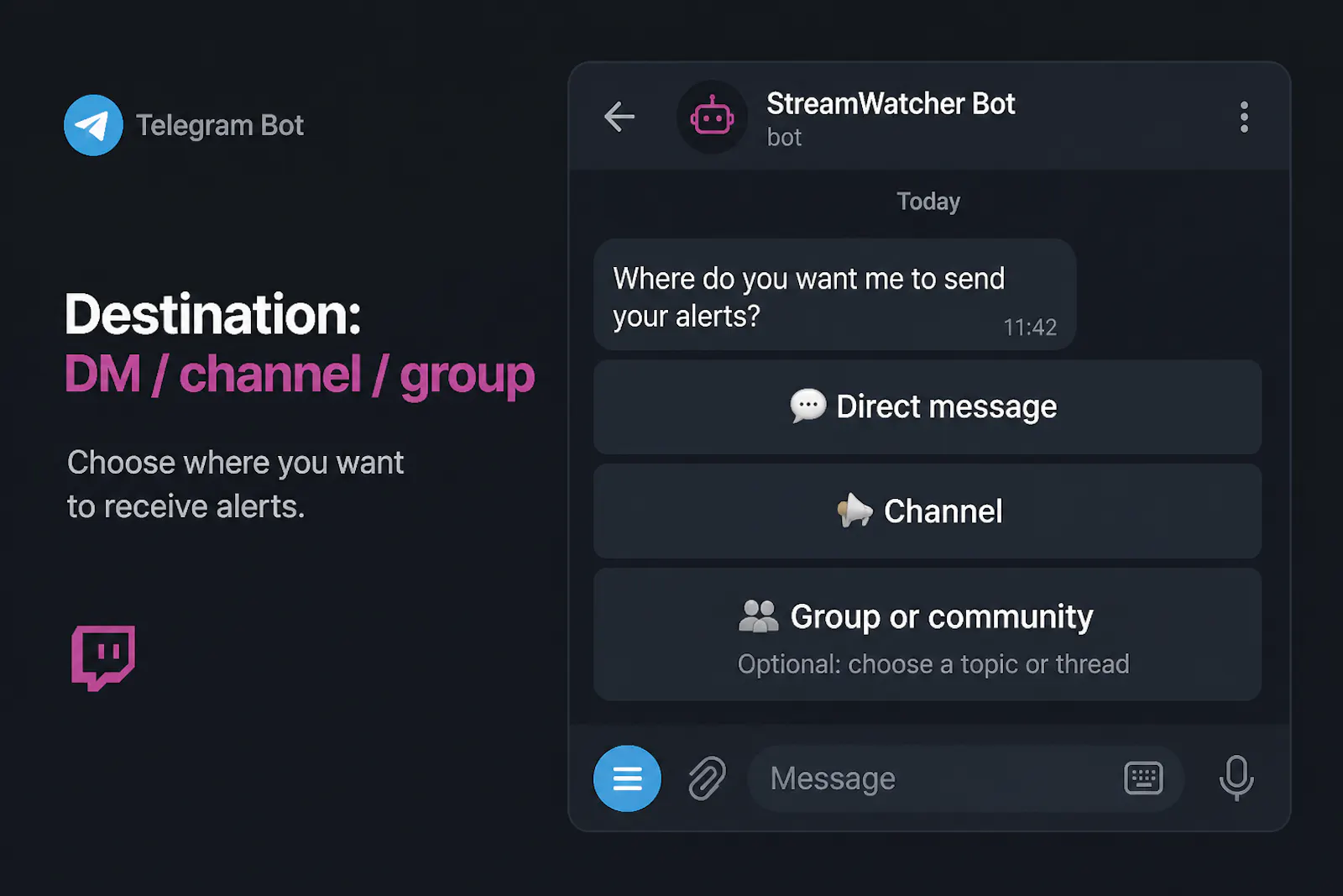 Twitch2Telegram screenshot 1