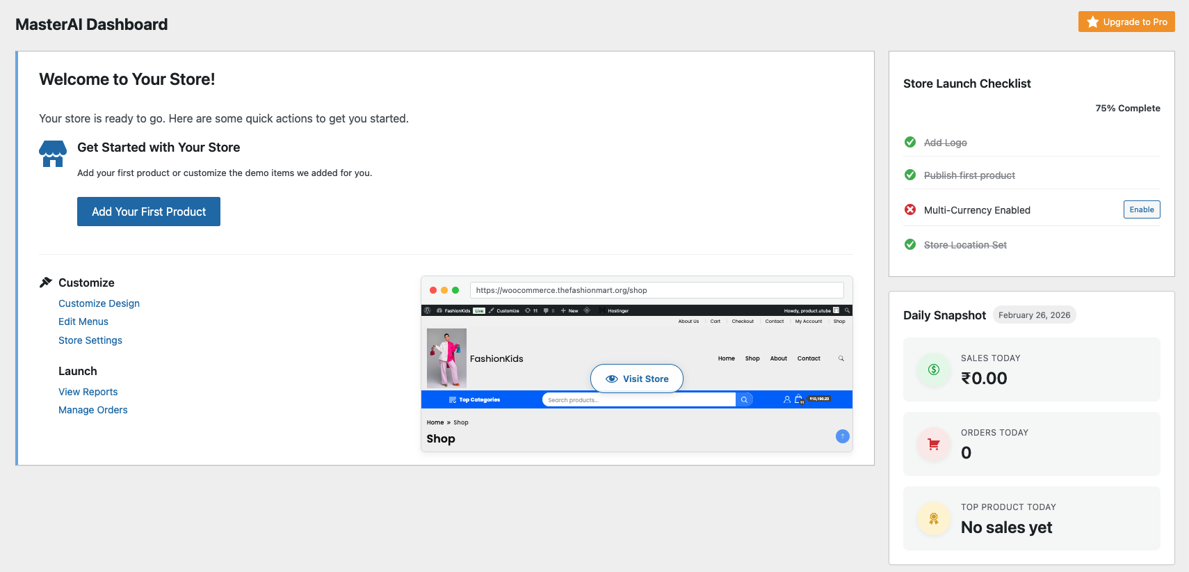 MasterAI Store Builder - Screenshot 5 showing product features and functionality