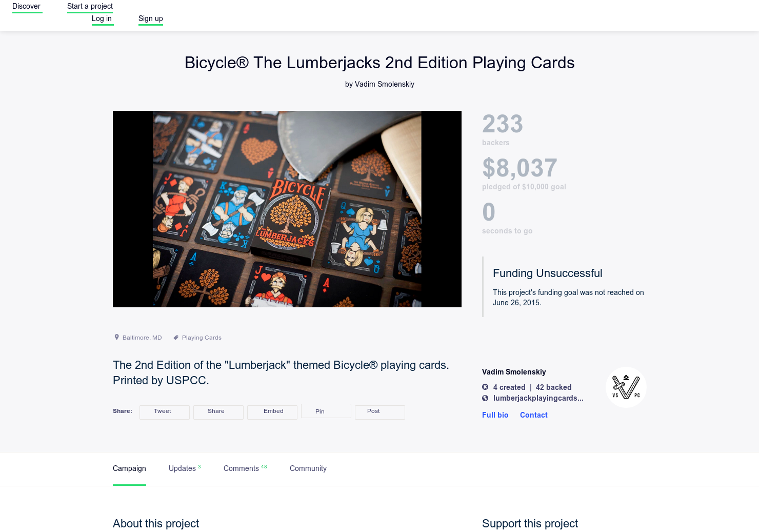 The Lumberjacks 2nd Edition Playing Cards