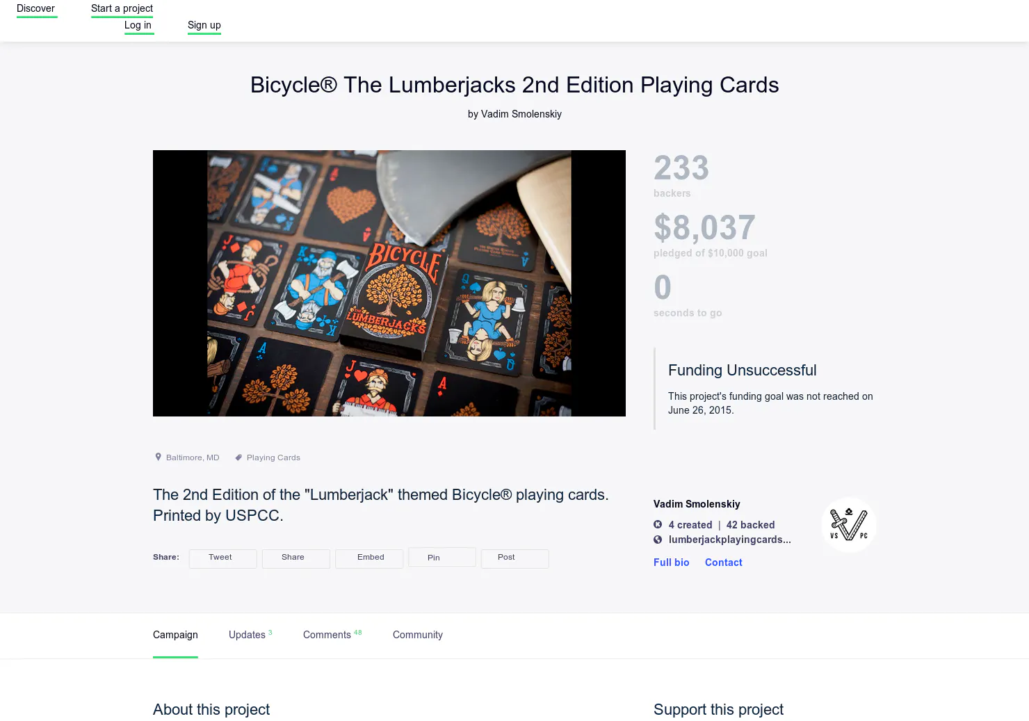 The Lumberjacks 2nd Edition Playing Cards
