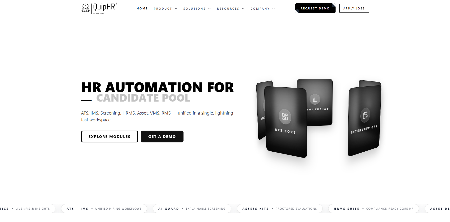 QuipHR - Main product screenshot demonstrating key features and user interface