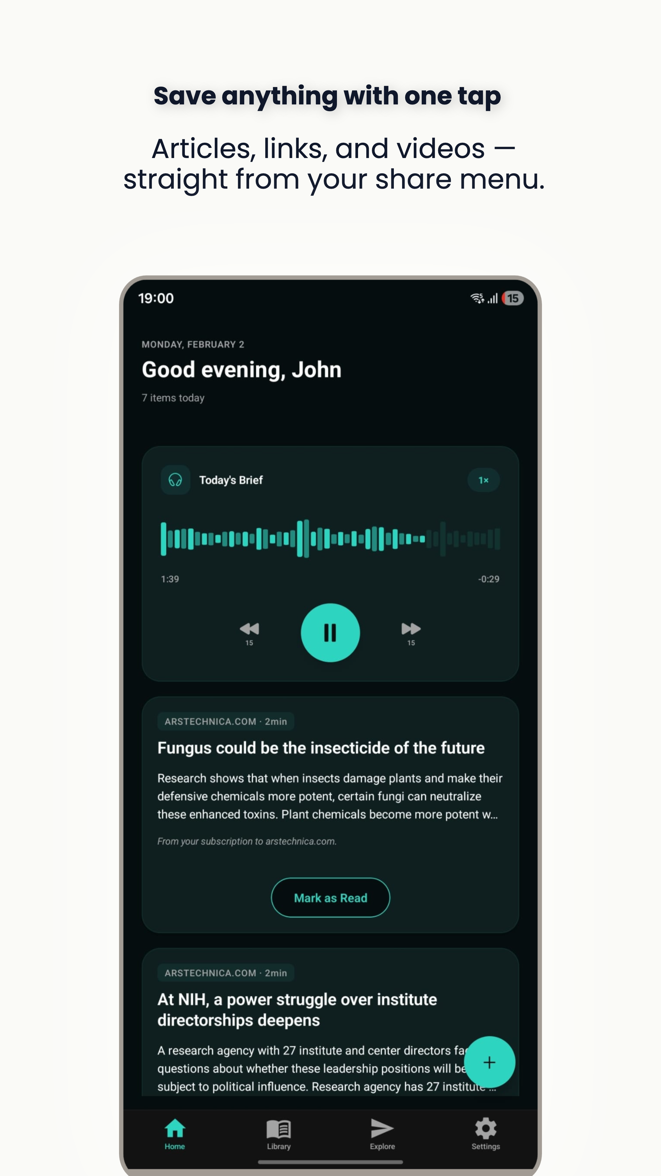Your Brief - Screenshot 2 showing product features and functionality