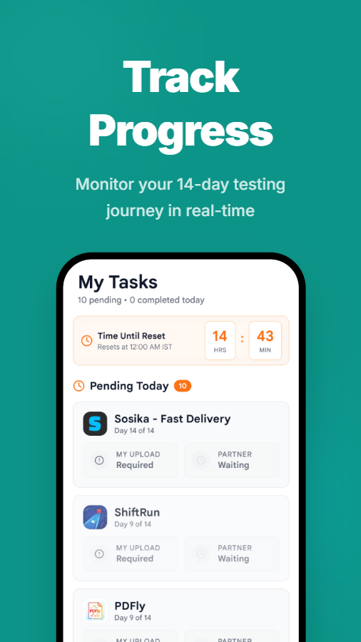 TheClosedTest - Get 12 Testers Free - Screenshot 4 showing product features and functionality