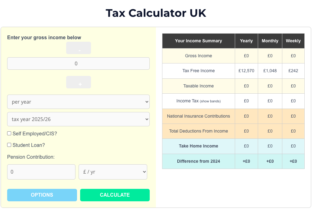 وسائط taxcalculatorsuk.co.uk - 25 أدوات مجانية للتمويل والعافية والحياة اليومية 1