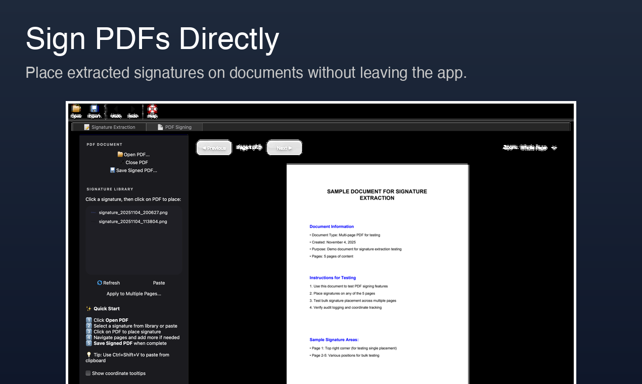 SignKit - Offline Signature Extraction - Screenshot 2 showing product features and functionality