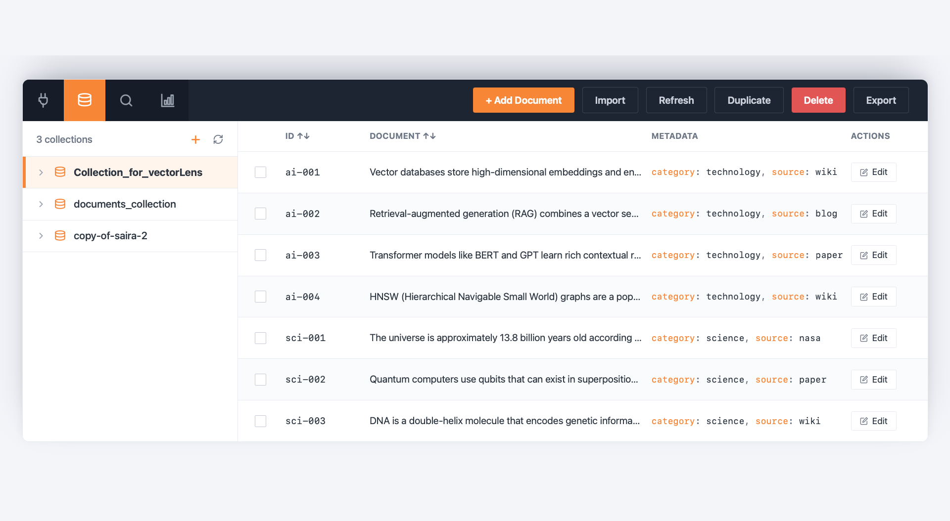 VectorLens — The Vector Database GUI gallery image