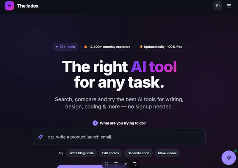 The INDEX | The Best AI Tools in 2026 screenshot 2