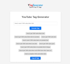 YTagGenerator - Free YT Tag Generator gallery image