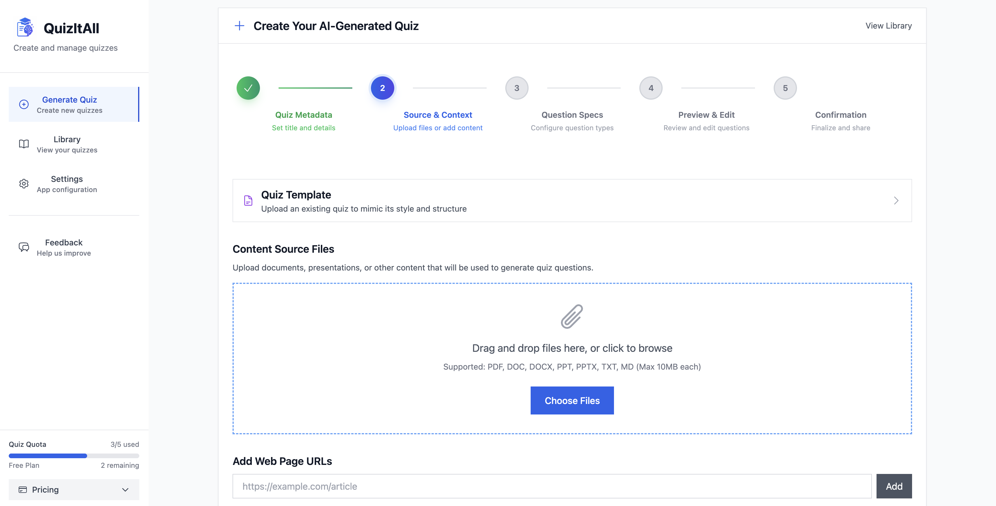 QuizItAll - Screenshot 2 showing product features and functionality