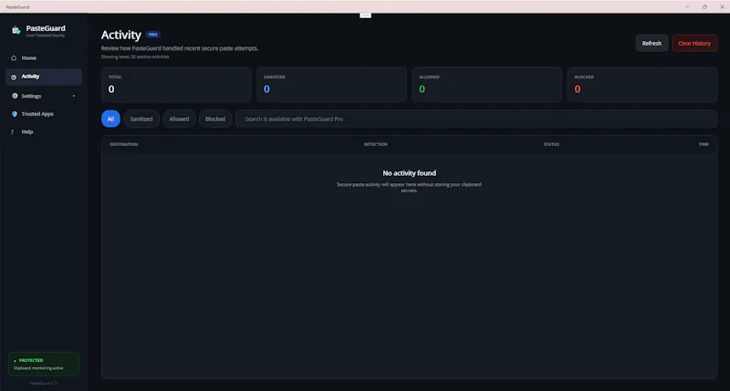 PasteGuard screenshot 2