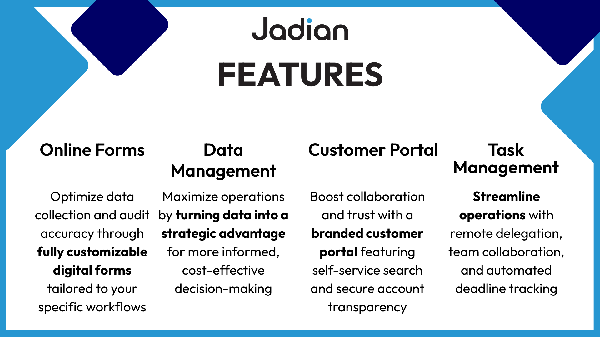 Jadian, Inc. - Screenshot 5 showing product features and functionality